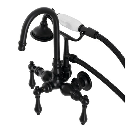 Kingston Brass AE7T0 Wall Mount Clawfoot Tub Faucet, Matte Black AE7T0